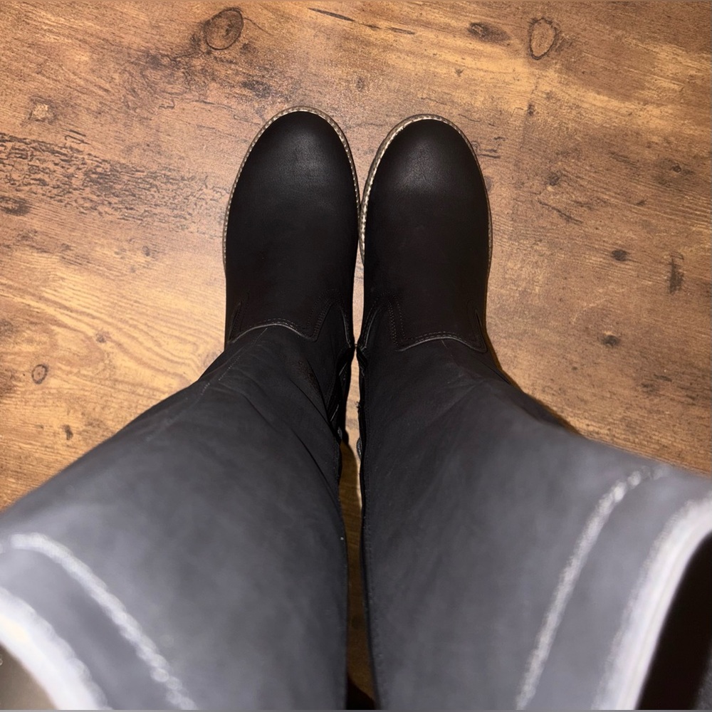 NWOT Global Win Black Lace-Up Knee High Boots - Picture 9 of 13